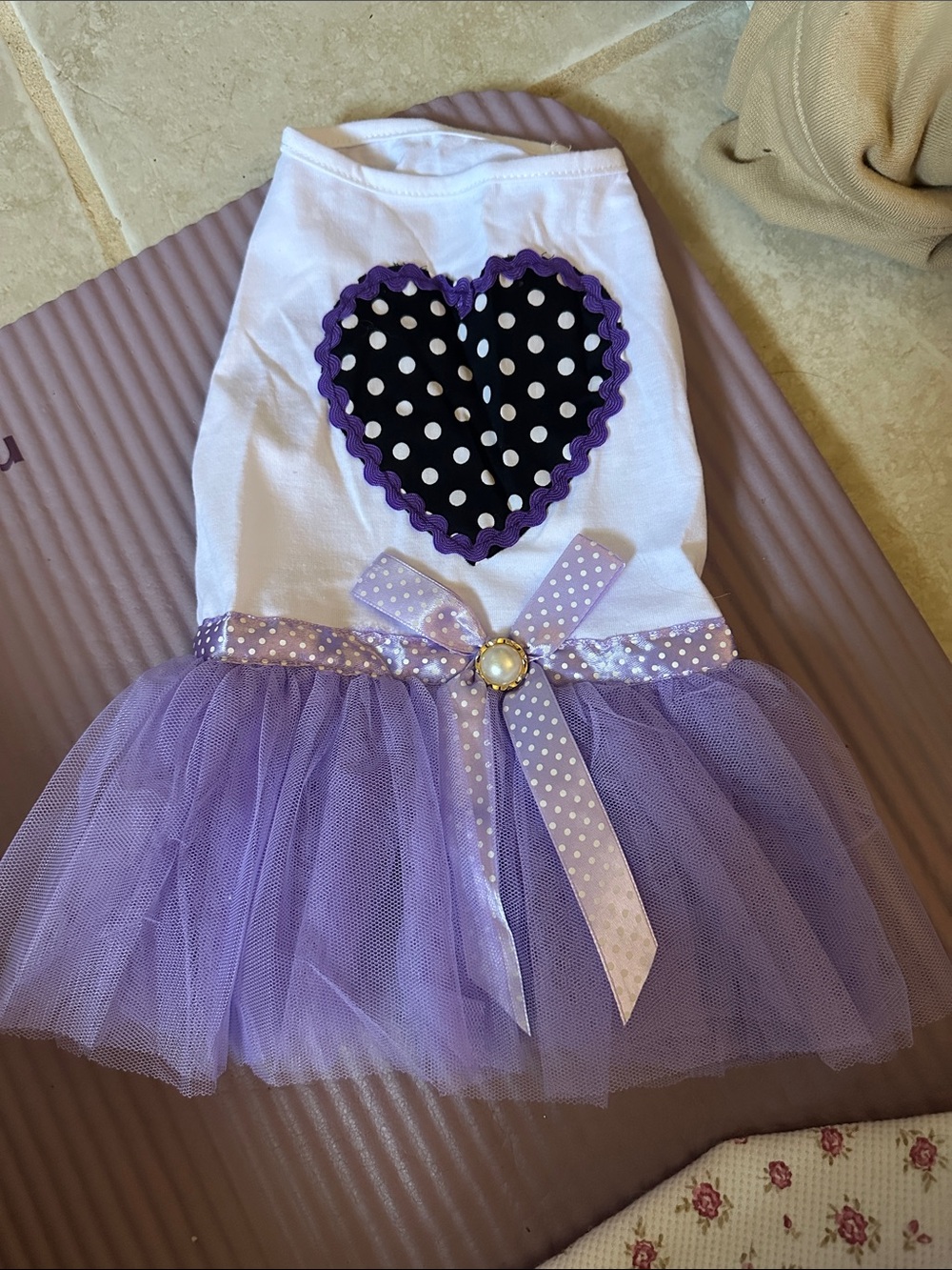 Unbranded Purple Tulle Heart Dog Costume Dress